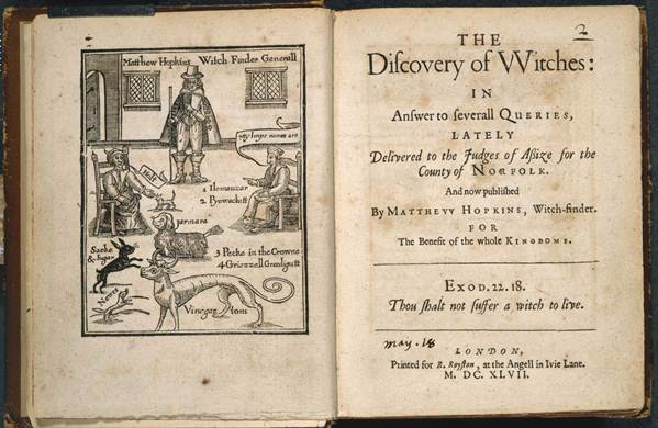 Книга Мэттью Хопкинса The Discovery of Witches (Раскрытие ведьм).1647 г.