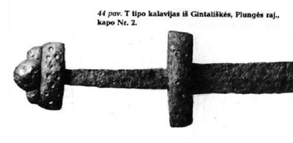 меч из могильника Гинталишке в Литве